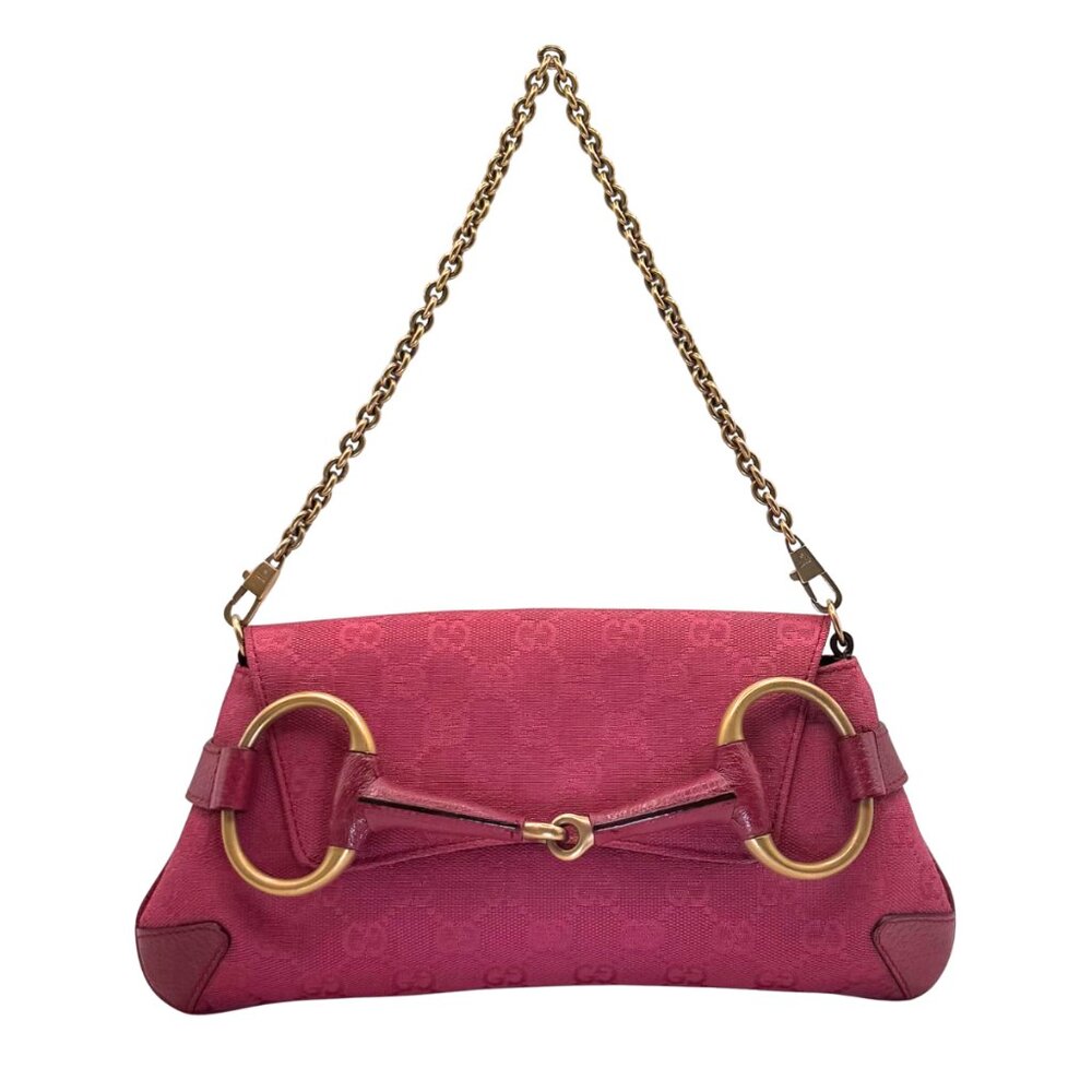 •SOLD•Vintage Gucci Tom Ford Era Horsebit Shoulder Bag & Clutch in Rare Pink